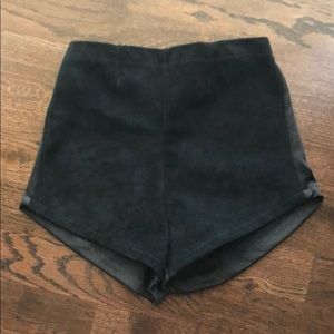 Vintage Black high cut Suede shorts XS